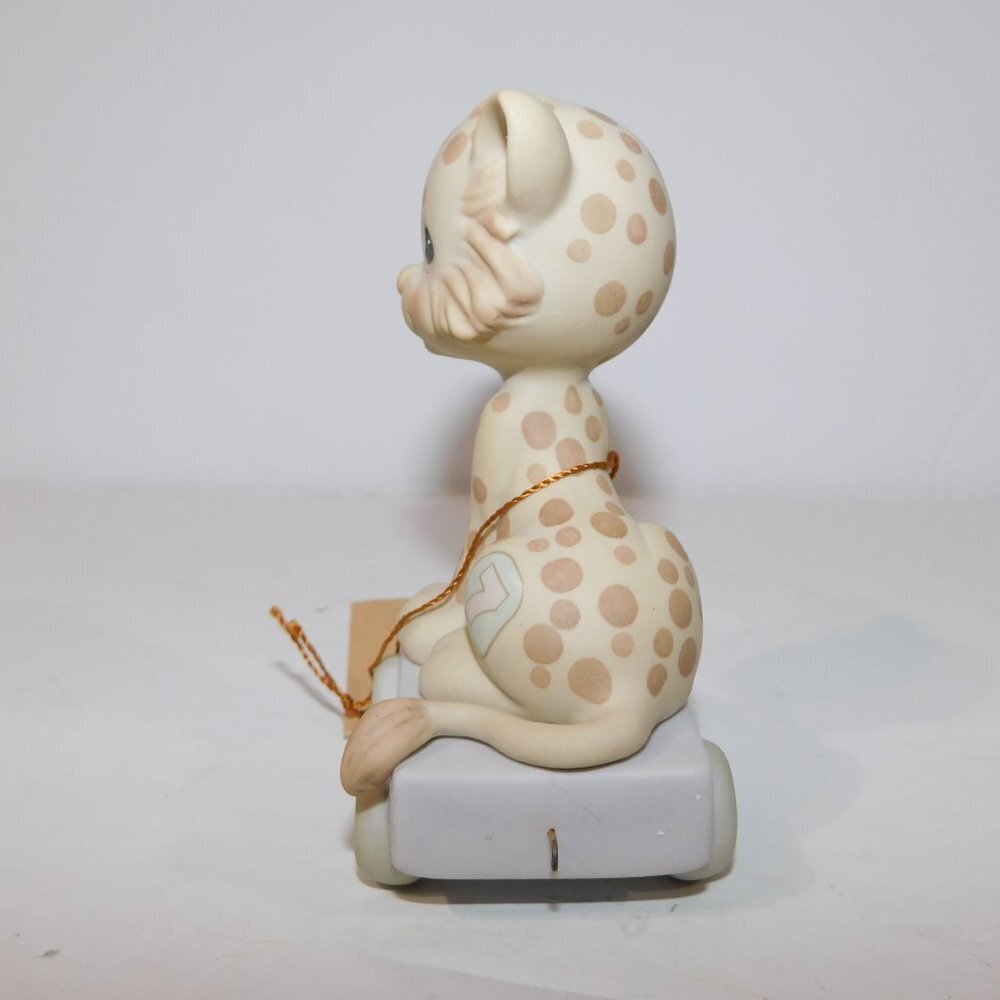 Precious Moments Birthday Train Year 7 Leopard Figurine w Box VTG 1987 Enesco - Picture 6 of 7